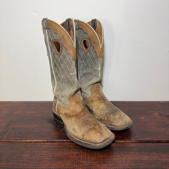 TWISTED X Men’s Distressed Ruff Stock Square Toe Leather Cowboy Boots Size 7 D main image 4